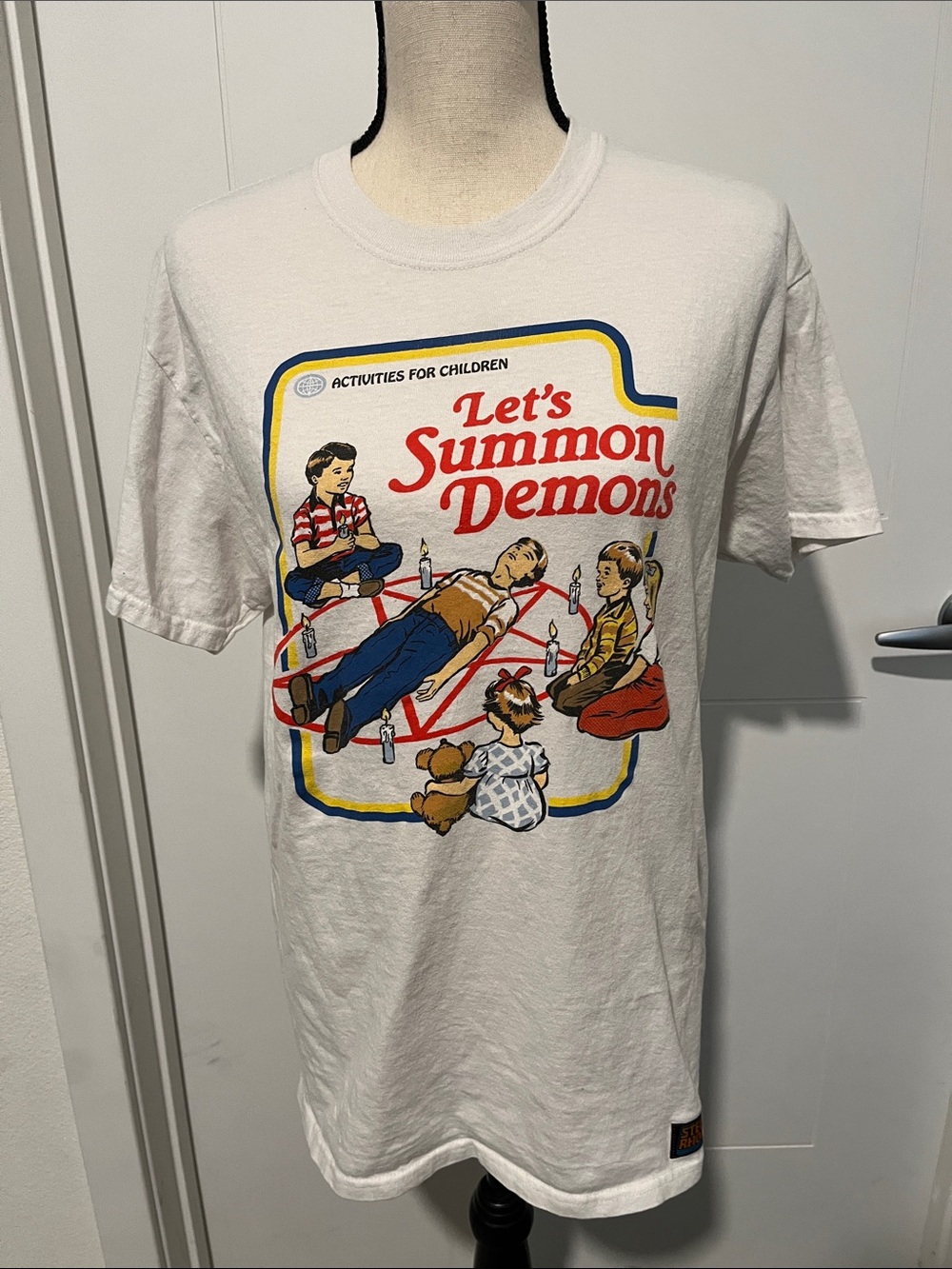 Steven Rhodes Let’s Summon Demons Activities For Children White Graphic T-Shirt